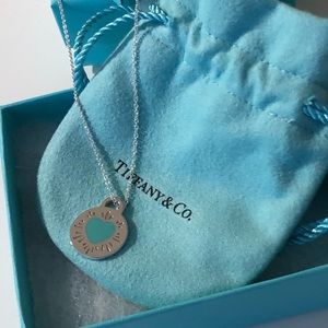 Tiffany & Co Round Blue Heart Necklace